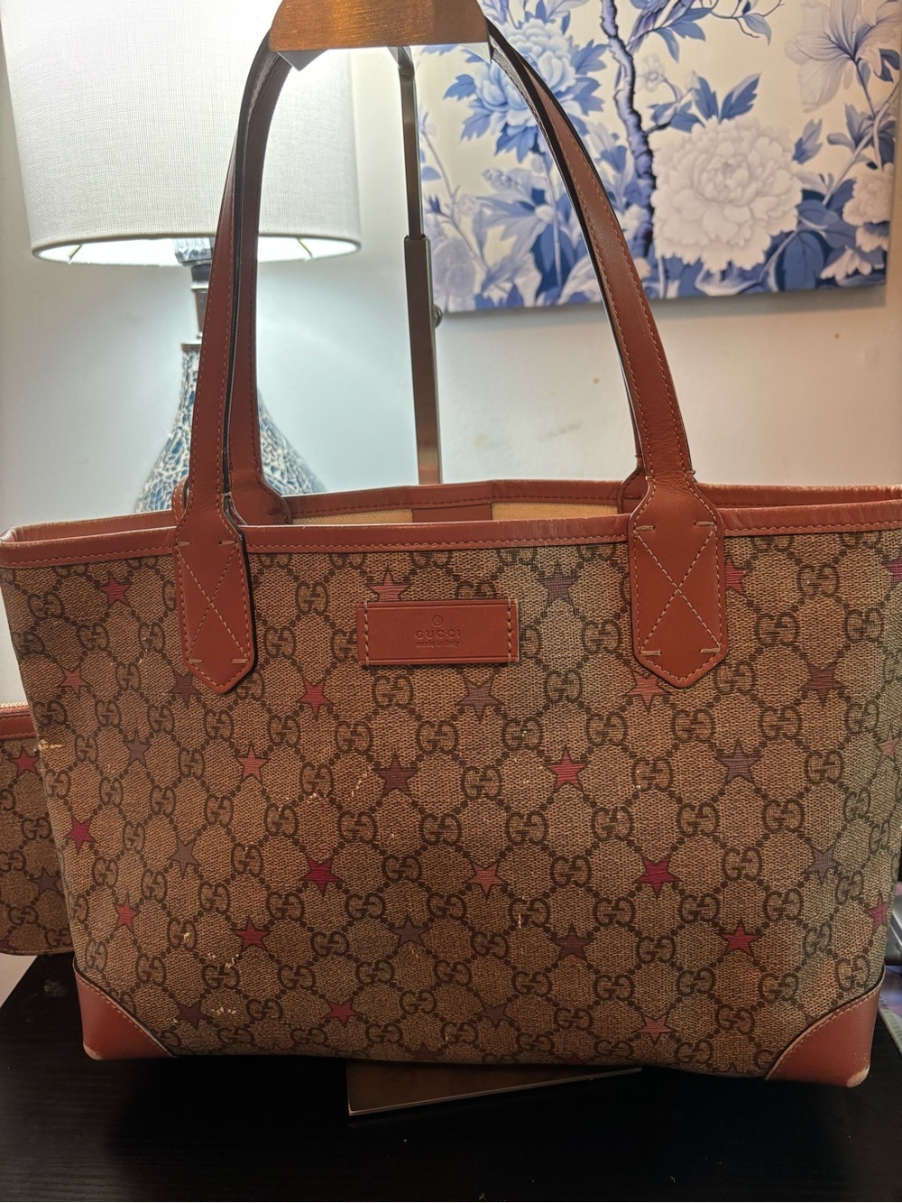 Authentic Gucci GG Supreme Star Tote with Matching Pochette - Rare Edition - Picture 2 of 16